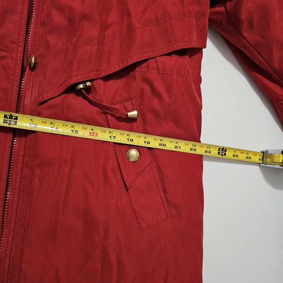 Preston & York Women's Long Hooded Zip Parka Coat Jacket Small Red - Picture 12 of 12
